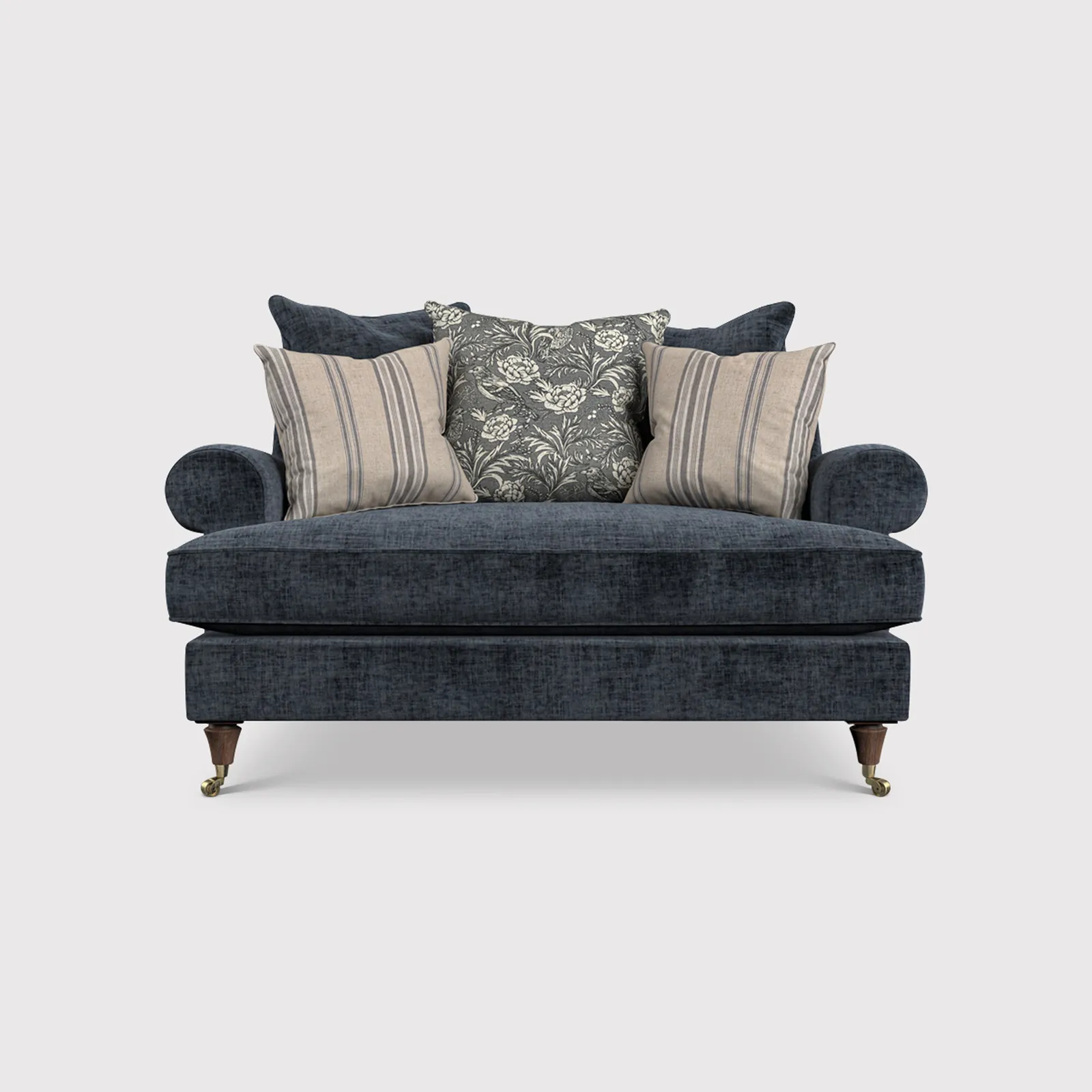 English Heritage Finch Cuddler Pillow Back, Blue Fabric | Barker & Stonehouse 1