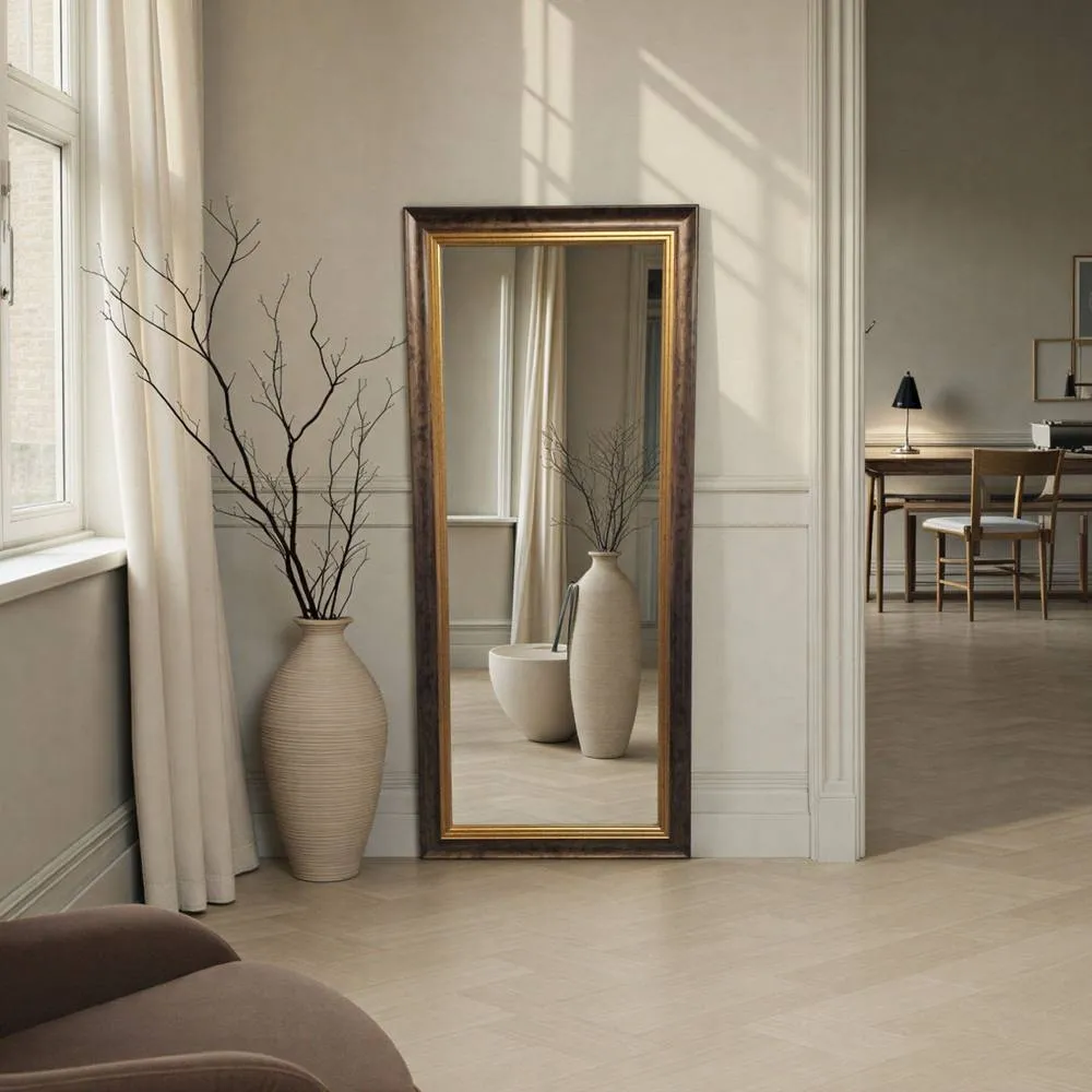 Yearn Mirrors Classic Tall Bronze Gold Bevelled Wall Mirror 2