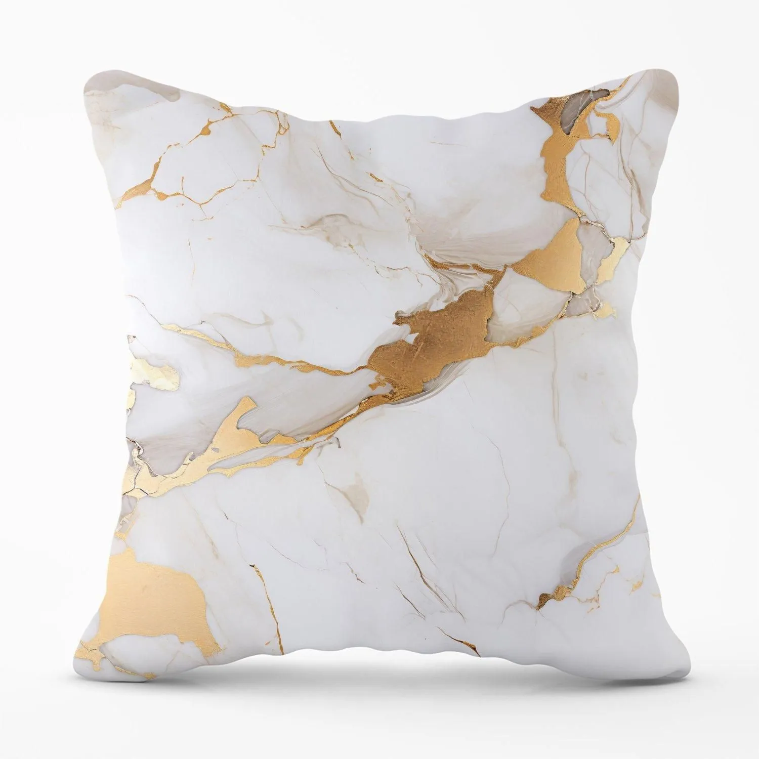 Warren Reed - Designer White Marble With Gold Outdoor Cushion