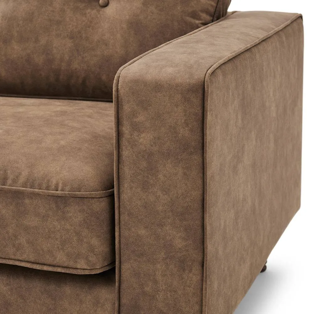 FurnitureboxUK Jasper Faux Leather 3 Seater Sofa in Brown 5