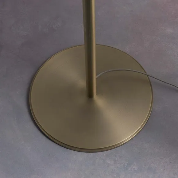 Endon Collection Hayfield Floor Lamp Matt Antique Brass Plate Green Velvet Shade, Gold 4