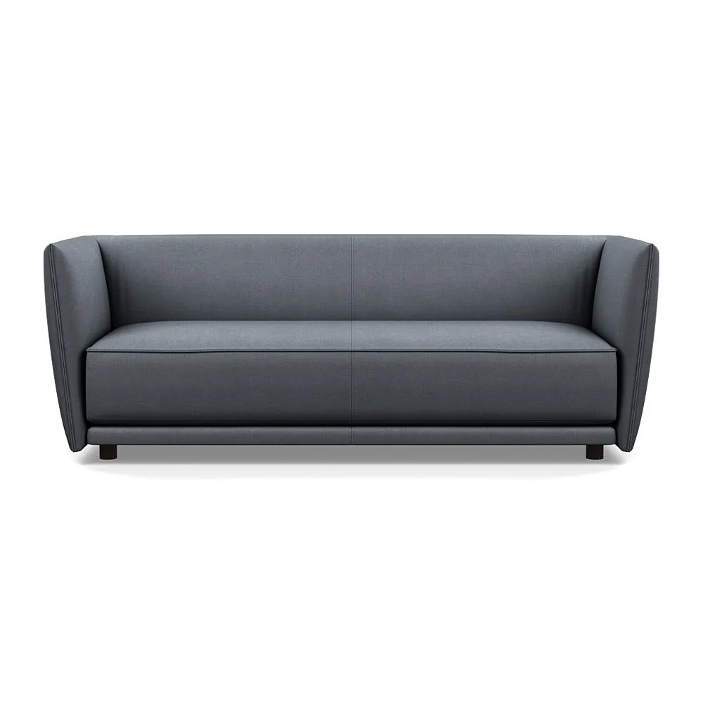 Heal's Valley 3 Seater Sofa Siena Cotton Shale Grey Walnut Stain Feet