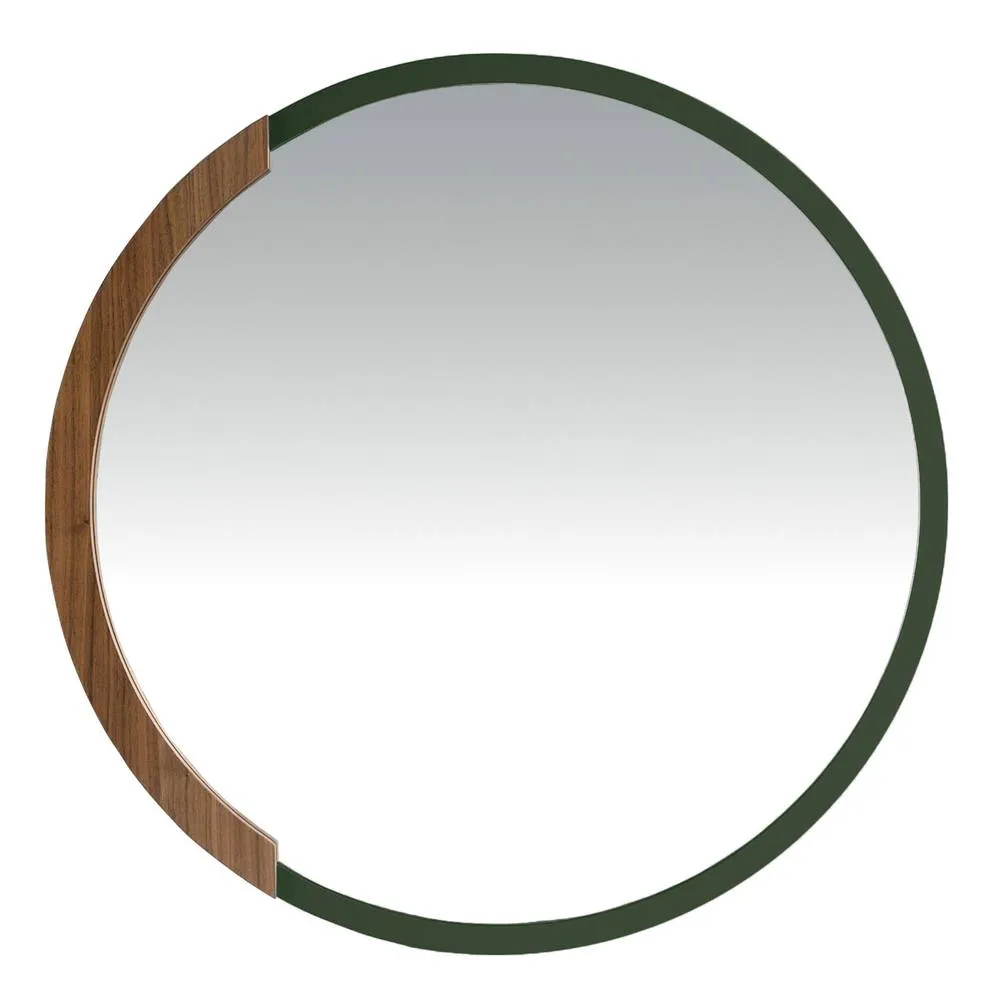 Angel Cerda Round Green MDF wood wall mirror 2