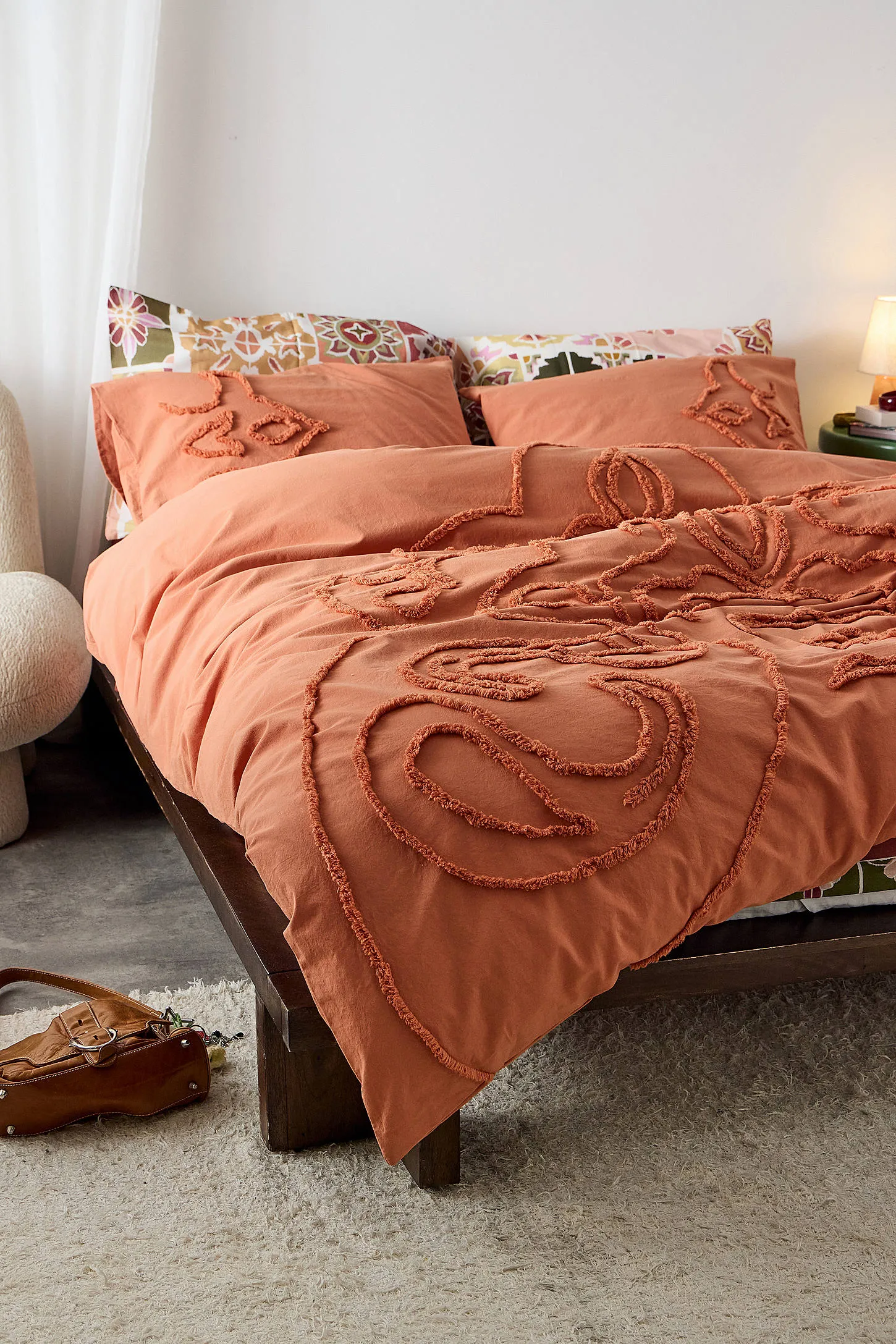 Terracotta Saffron Tufted Duvet Set - Rust 2
