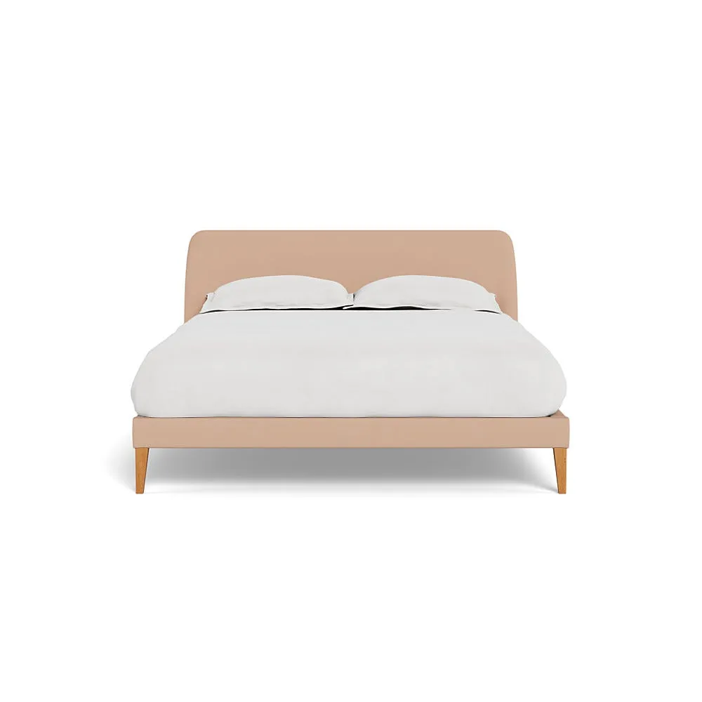 Heal's Wallis Bedstead King Capelo Linen-Cotton Rosedale Stained Oak Feet