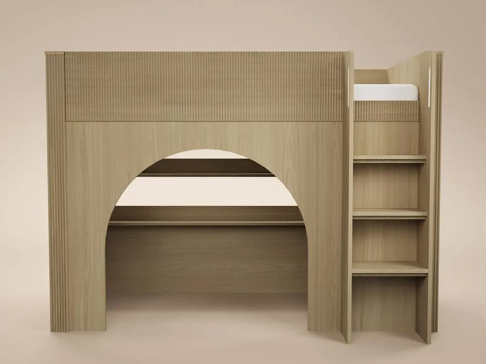 Flair Kaska Mid Sleeper with Ribbed Panel in Light Oak 3