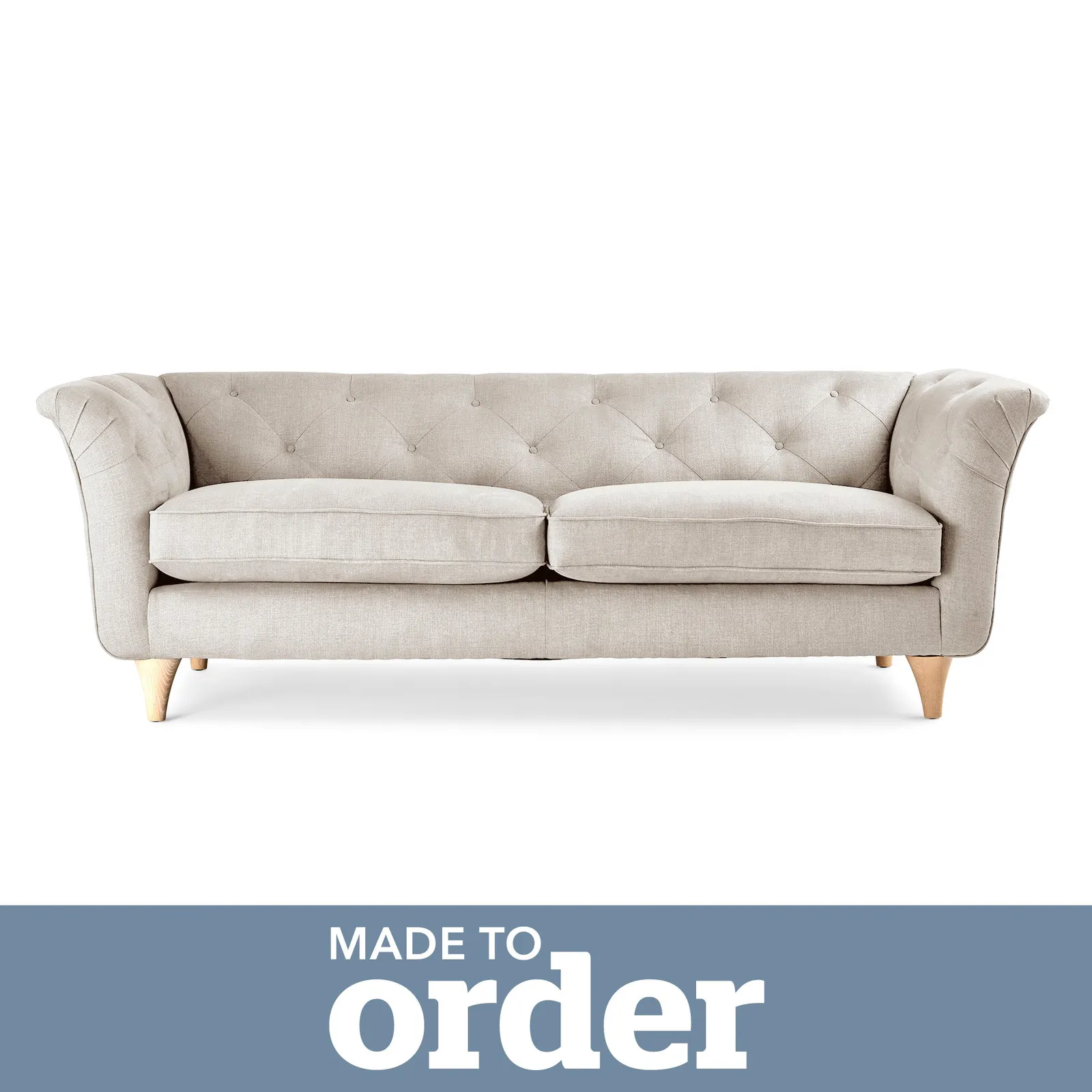 Jaipur 3 Seater Sofa Brushed Plain Fabric Brushed Plain Silk