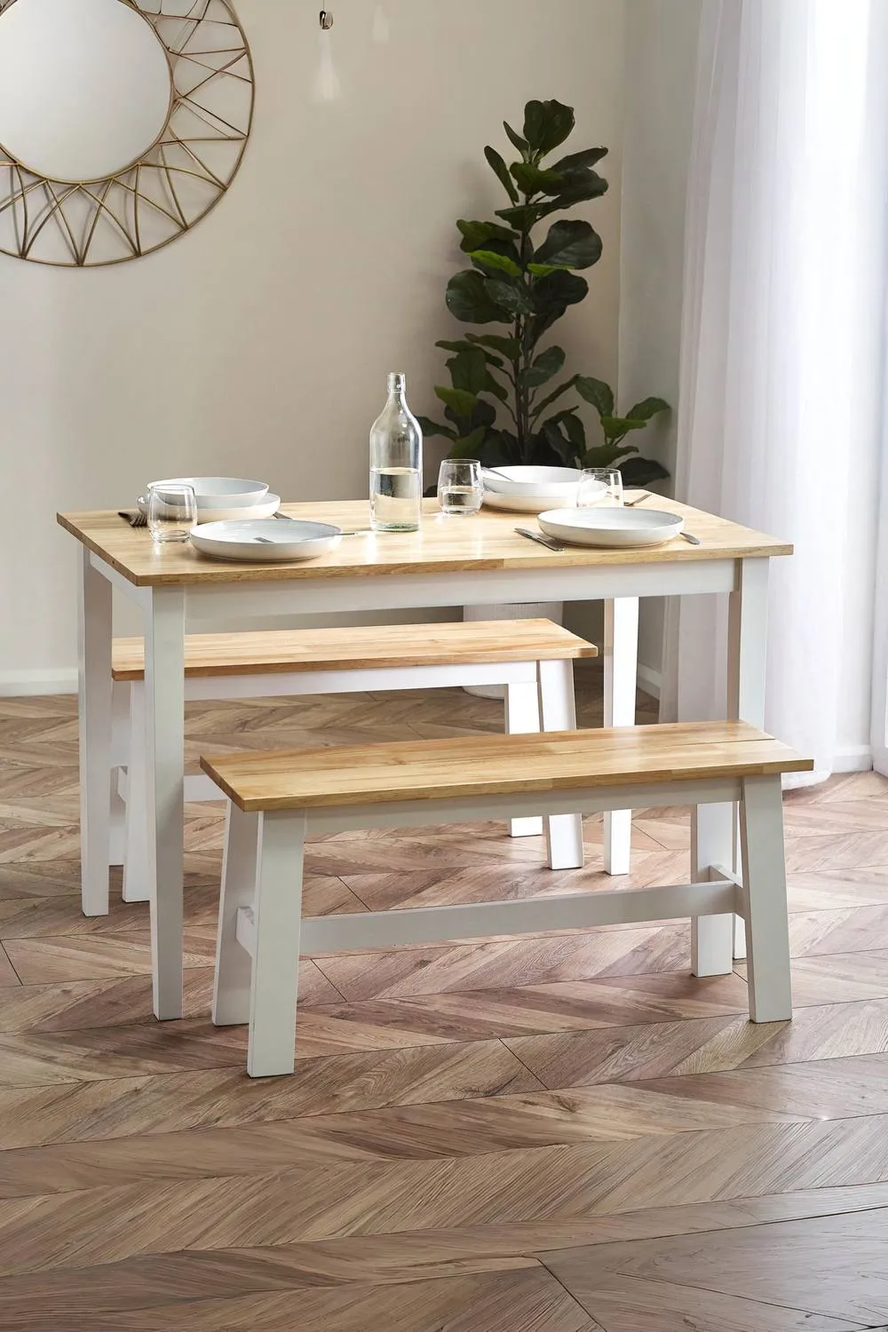 Julian Bowen Linwood 2 Seater Dining Bench in Light Oak 2
