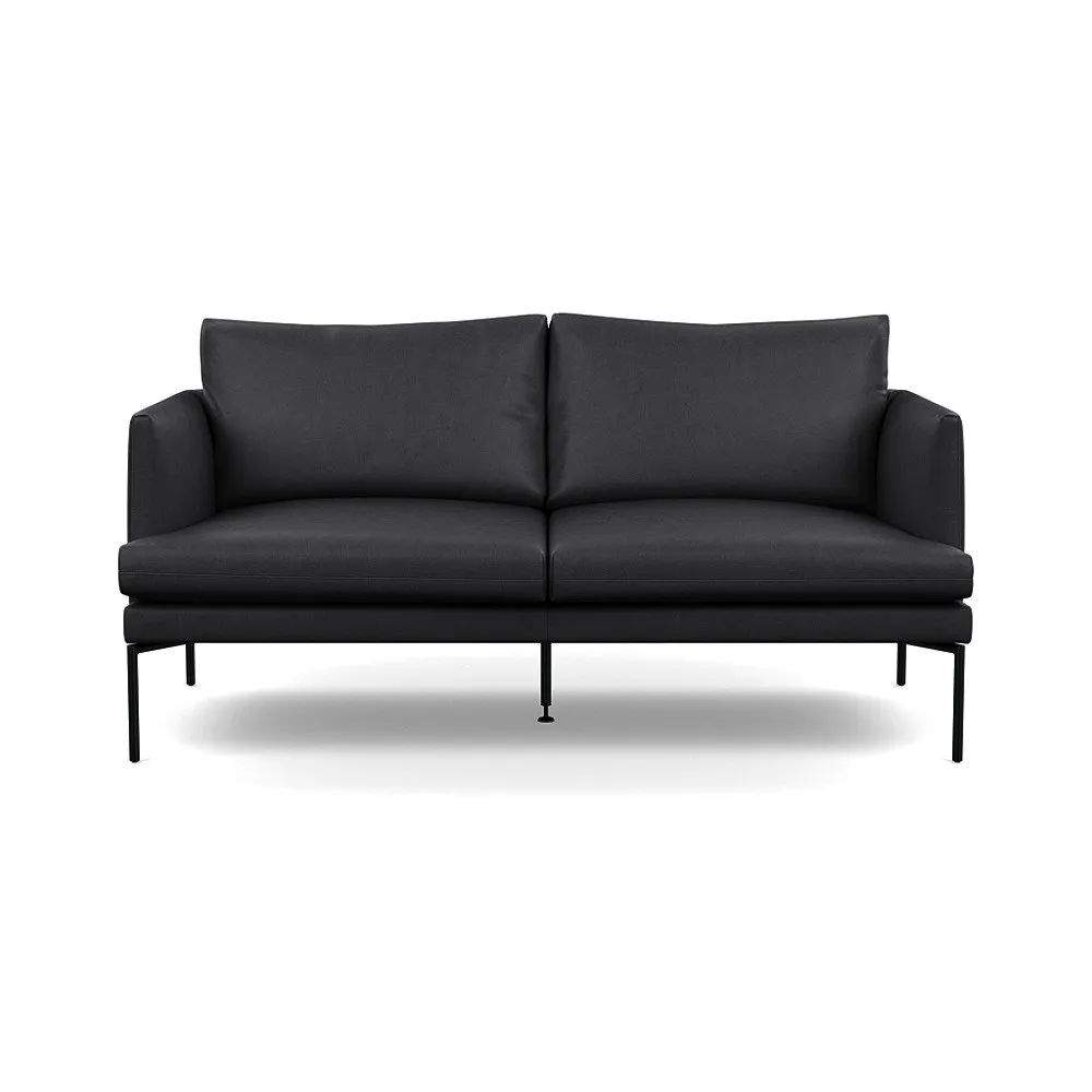 Heal's Matera 2 Seater Sofa Linea Leather 622 Black Feet 1