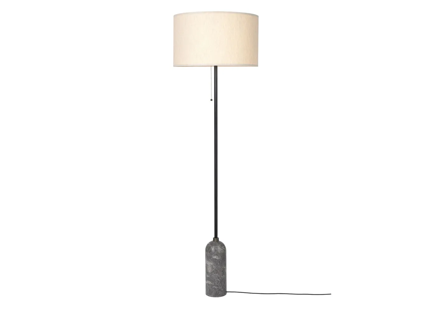 Gubi Gravity Floor Lamp Grey Marble Base Canvas Shade 1