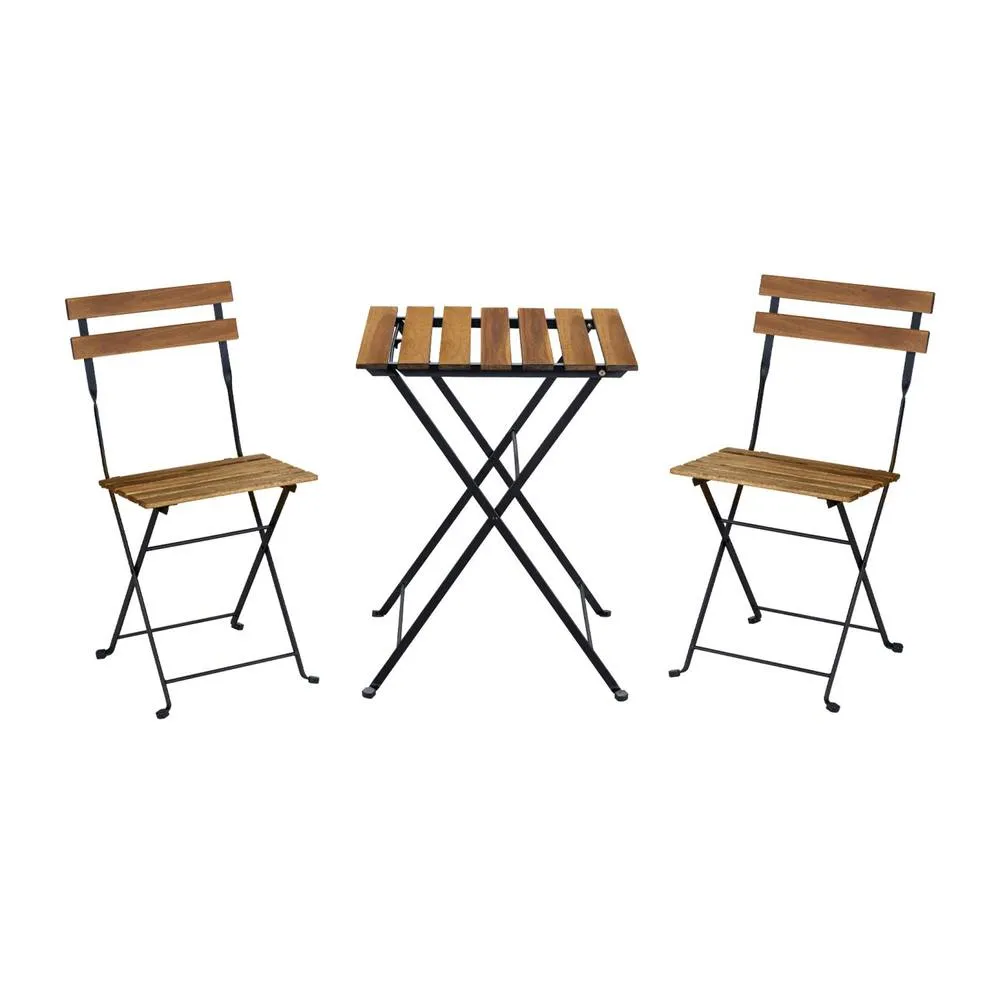 sweeek 2-seater foldable bistro garden table with chairs in Black 2
