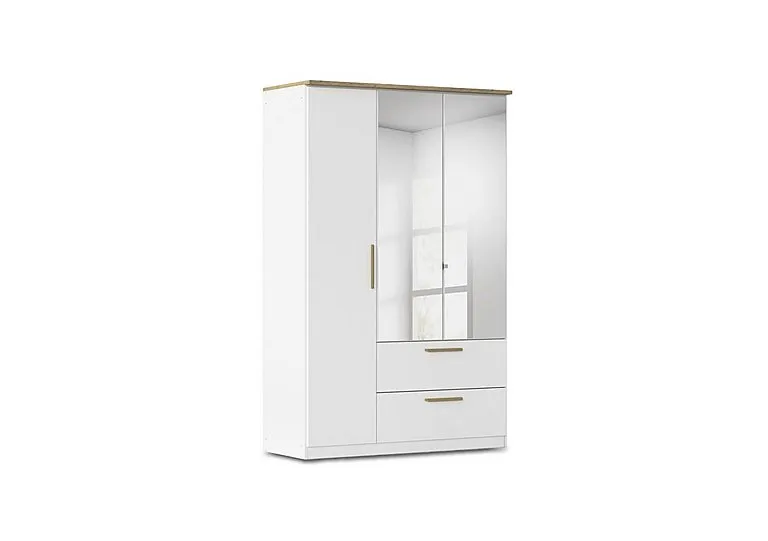 Flavia 136cm 3 Door Decor Combi Hinged Wardrobe with 2 Mirror Doors
