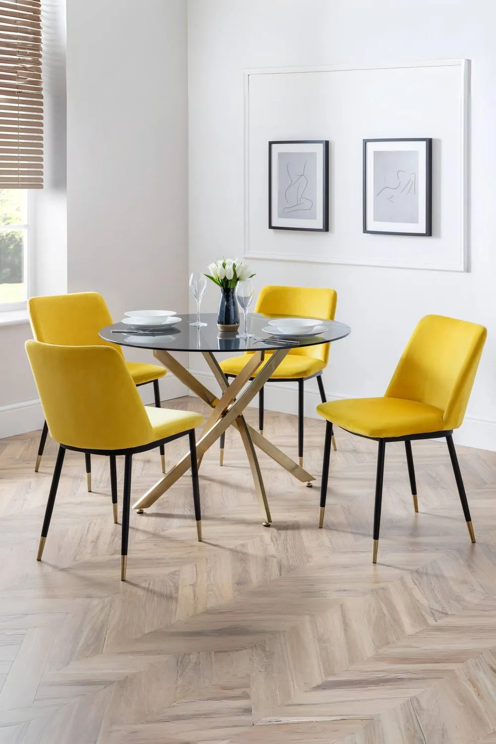 Julian Bowen Delaunay Upholstered Dining Chair (Set of 2) in Mustard 3