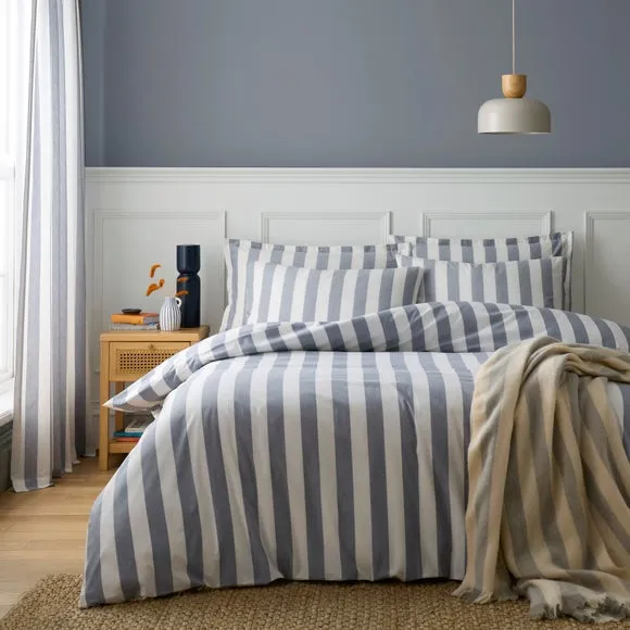 Beatrice Woven Stripe 100% Cotton Duvet Cover & Pillowcase Set 2