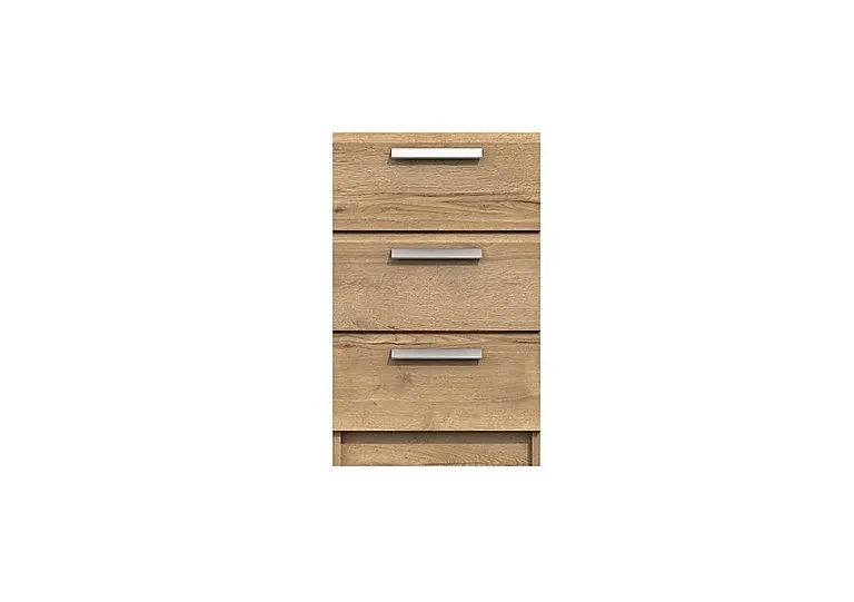 Waterloo 3 Drawer Bedside Cabinet - Natural Rustic Oak