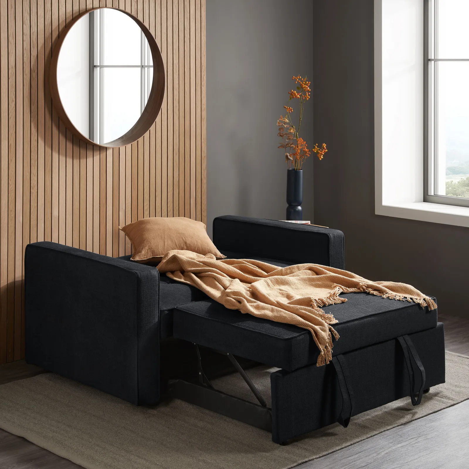 Birlea Fabric Sofa Bed Otto 2 Seater Settee Contemporary in Grey 4