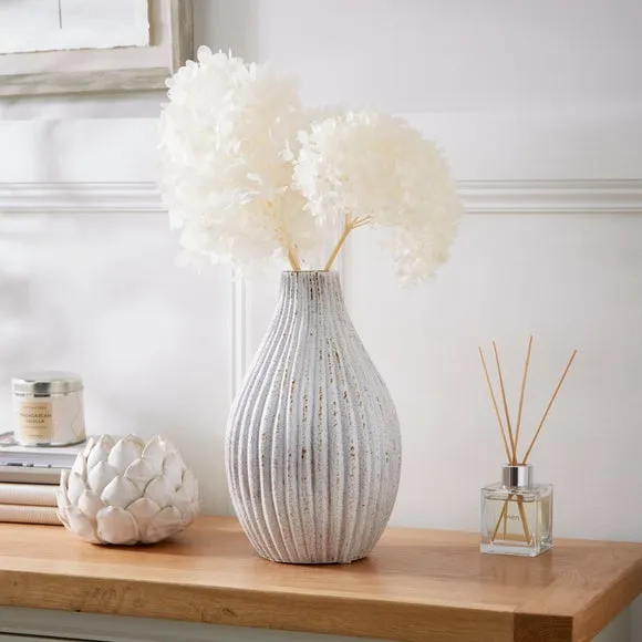 Ribbed Stone Bottle Vase 1