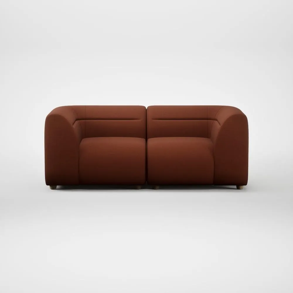 Heal's Lilli 2 Seater Sofa Smart Cotton Linen Rust Natural Feet