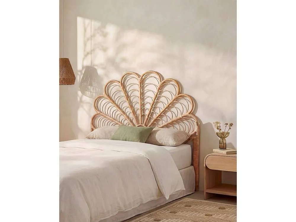 Vente-unique 160 Cm Headboard - Rattan - Natural - FLOSIA in Light Oak