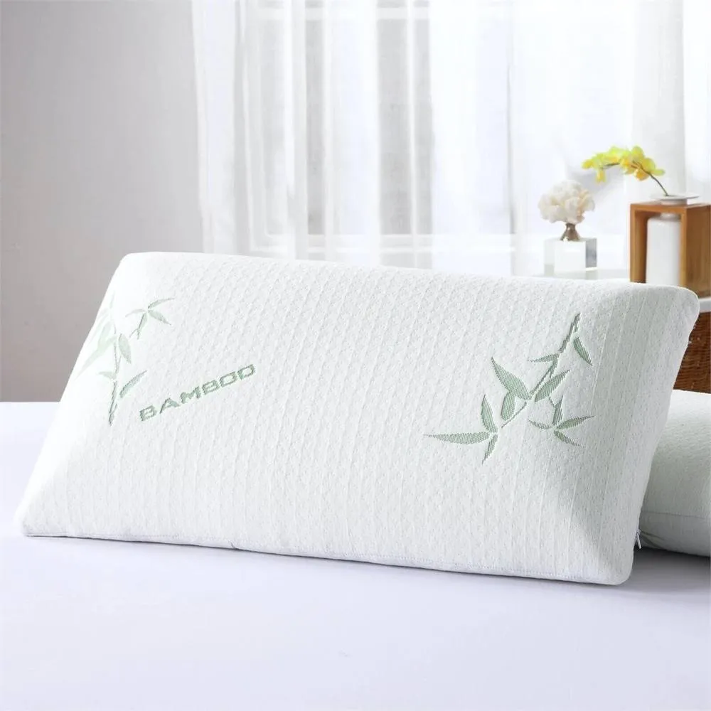 VOGREX Premium Support Orthopedic Bamboo Memory Foam Pillow Anti-Bacterial in White