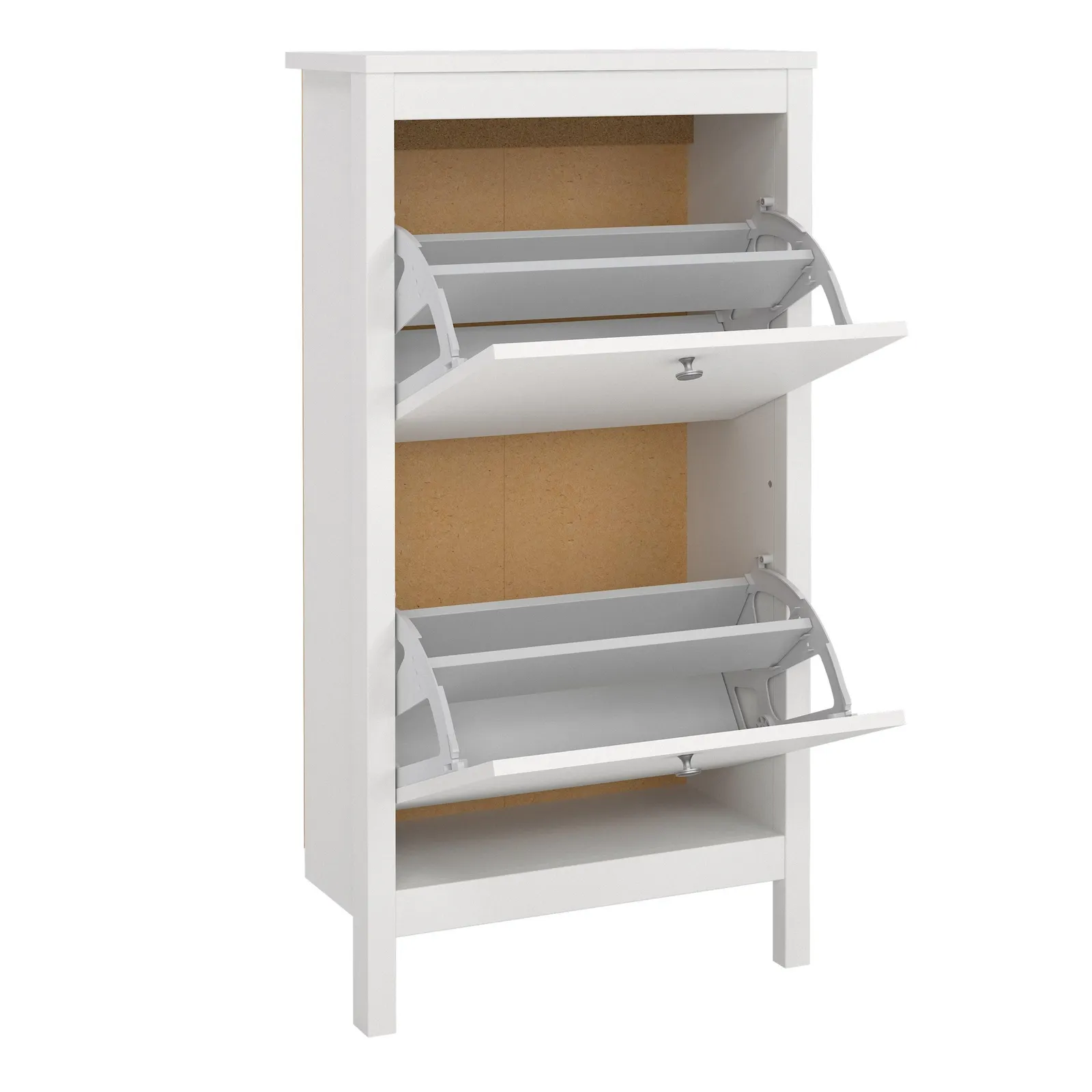 Furniture To Go Madrid Shoe Cabinet 2 Flip Down Doors in White 5
