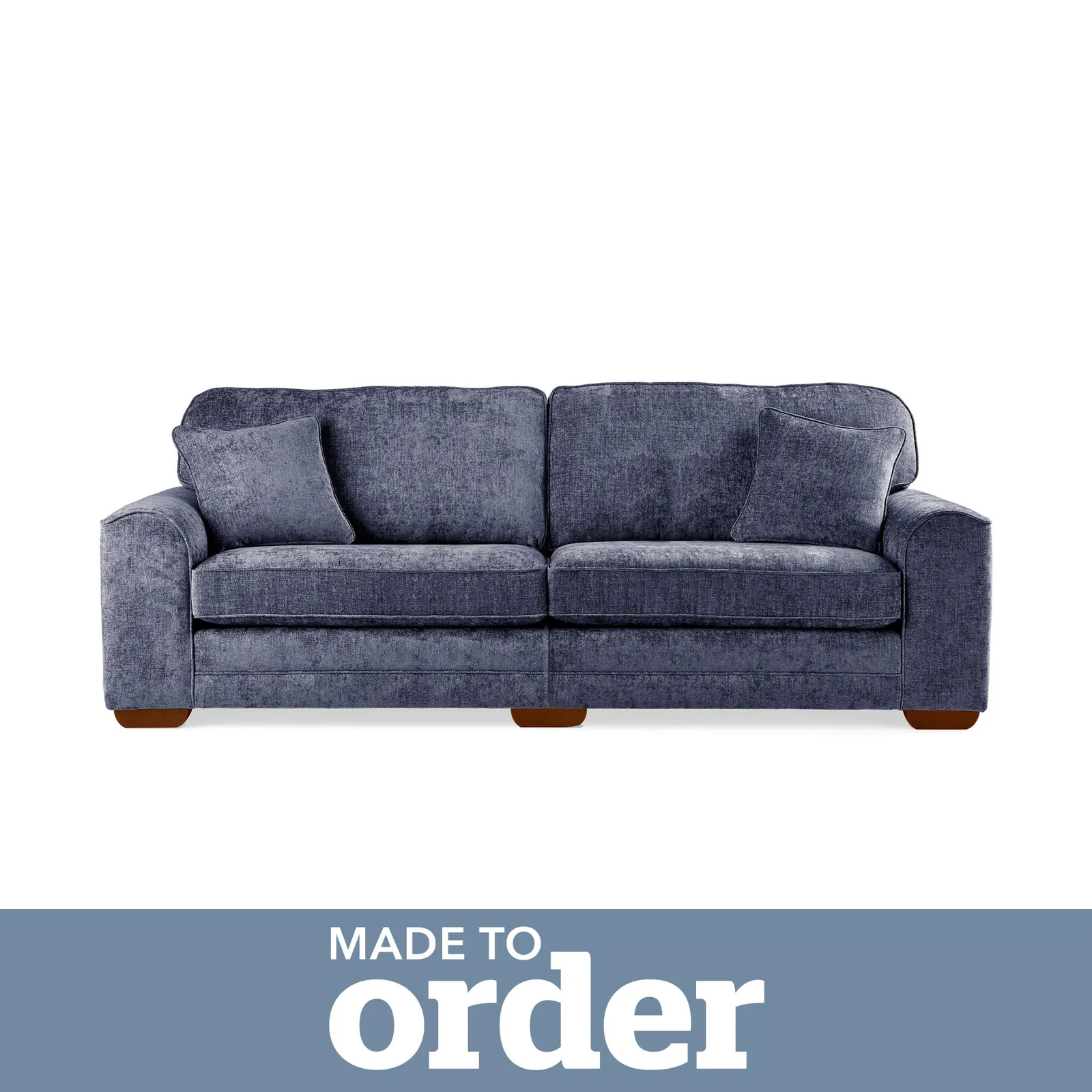Morello 4 Seater Sofa Luxury Chenille Navy Blue