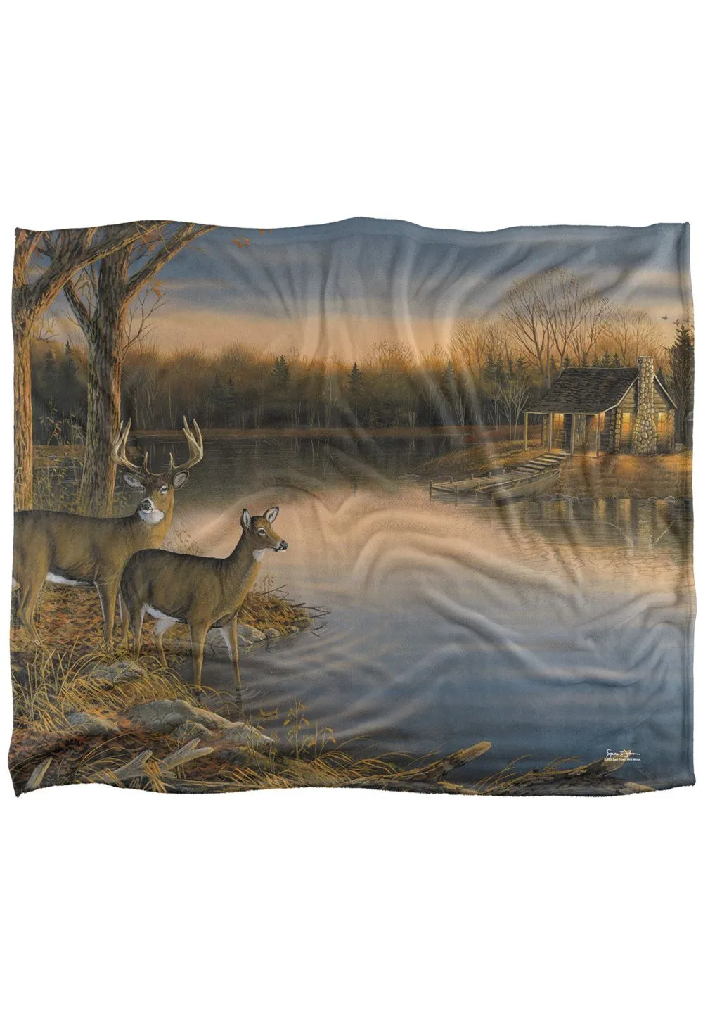 Wild Wings Tranquil Evening 2 Silky Touch Super Soft Throw Blanket 152 X 127 cm in White