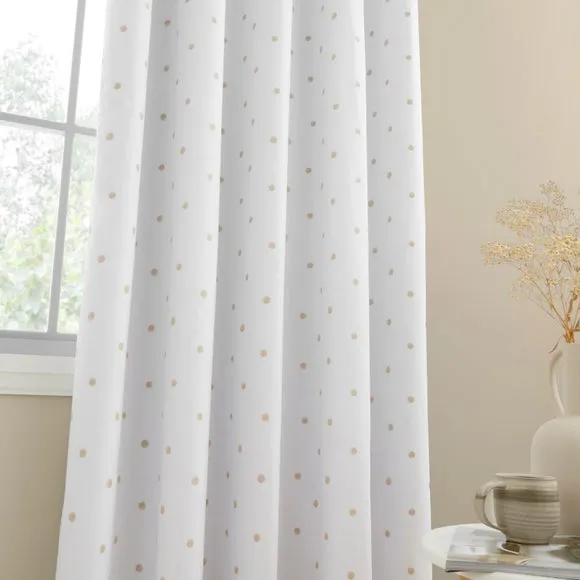 Polka Dot Polycotton Blackout Eyelet Curtains 4