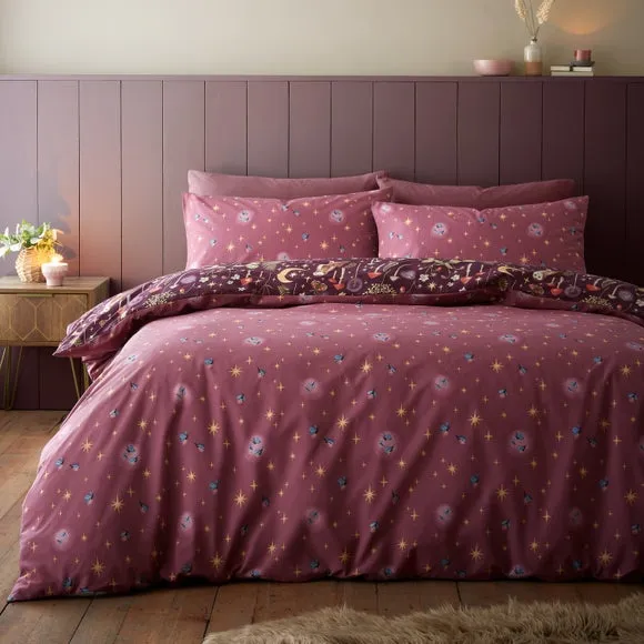 Catherine Lansfield Enchanted Twilight Animals Reversible Duvet Cover & Pillowcase Set 3