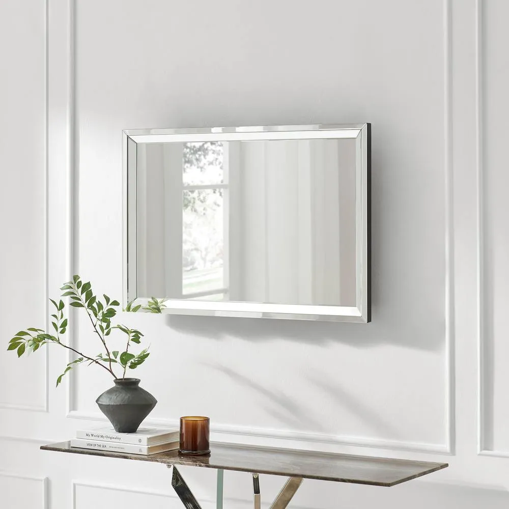 FurnitureboxUK Roux Medium Rectangle 90x60cm Wall Mirror in Clear 3