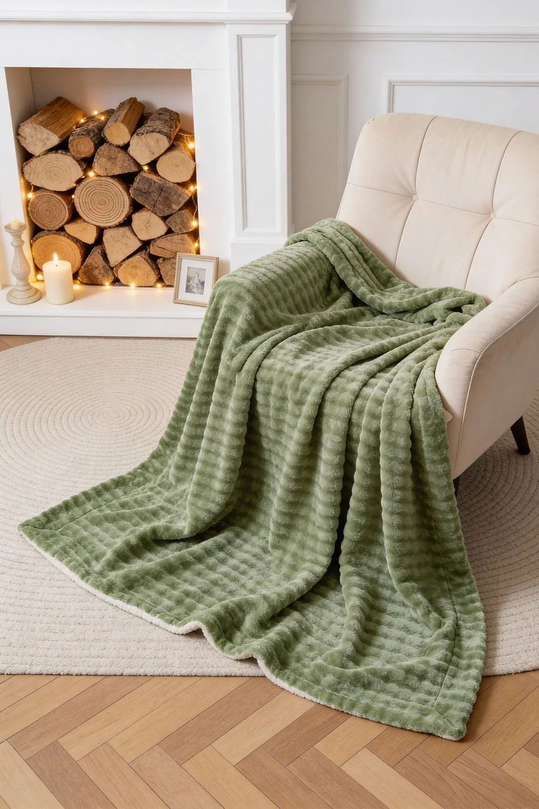 Living and Home Soft Polyester Throw Blanket in Green