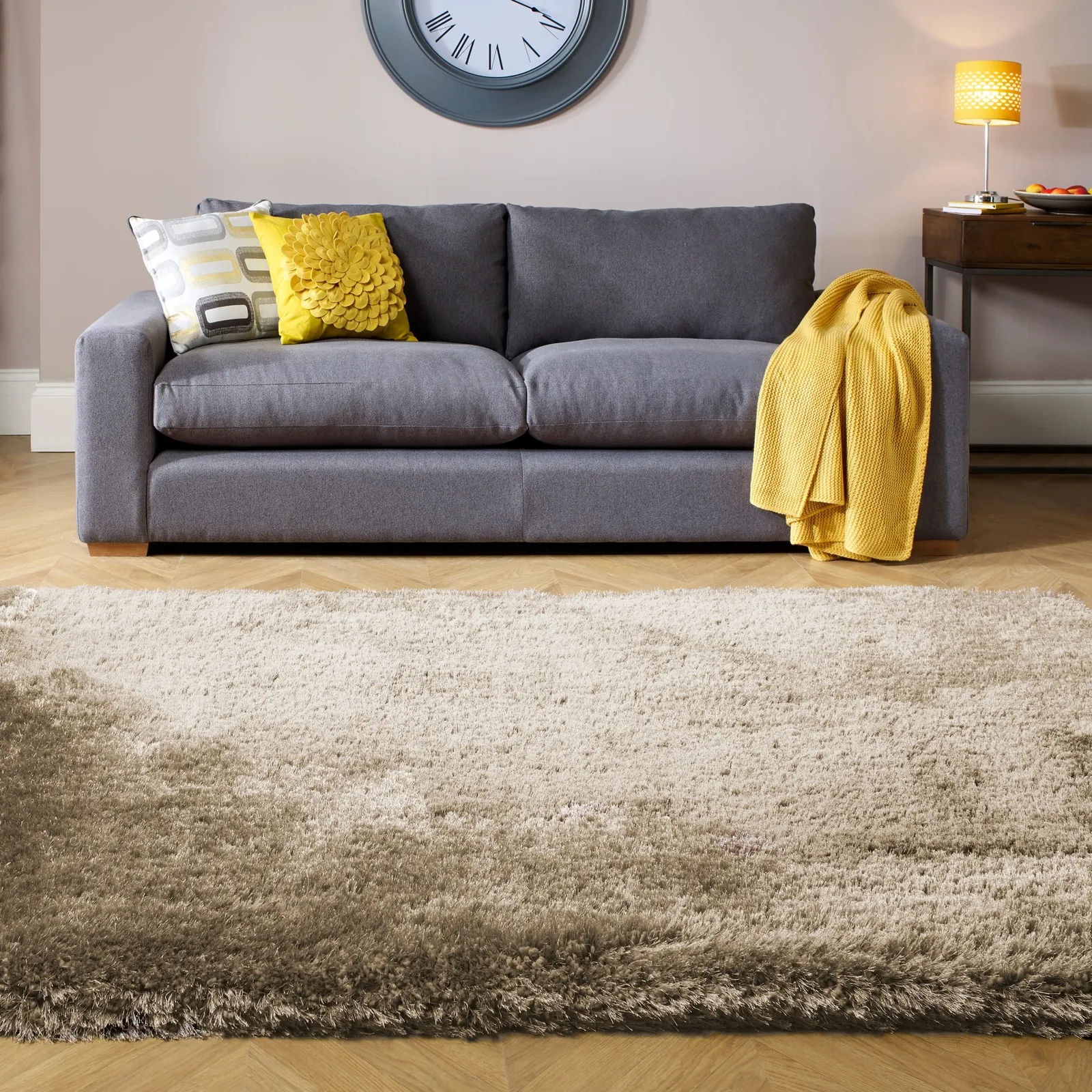 Jewel Shaggy Rug Brown