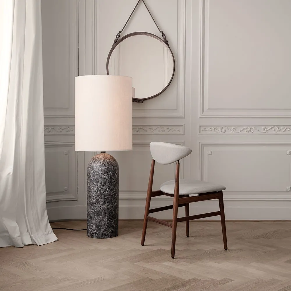 Gubi Fol19 Gravity Floor Lamp XL High White Marble Base White Shade 5