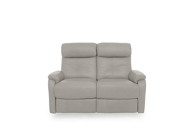 Compact Collection Titch Leather 2 Seater Sofa - Silver Grey