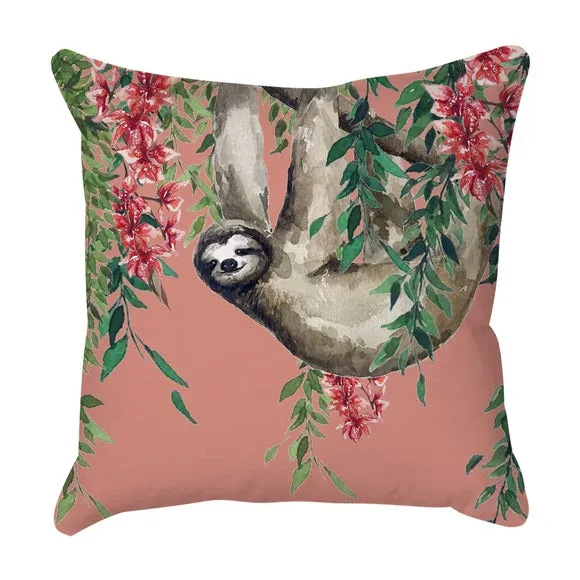 Jungle Sloth Square Cushion Cover 3