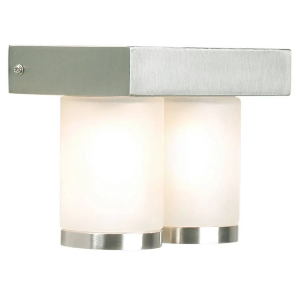 Netlighting Twin Head Bathroom Wall Light Aluminum IP44 in Grey