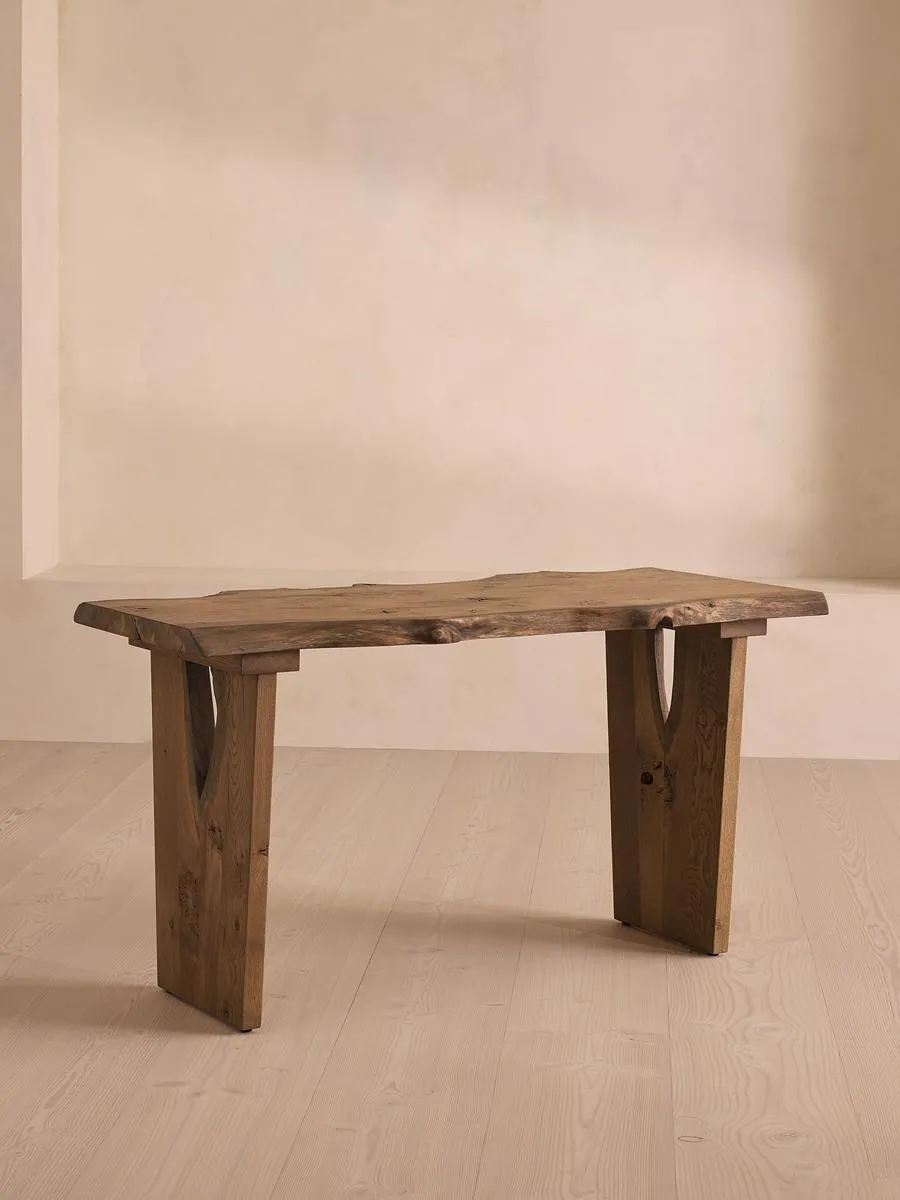 Calne Desk, Aged Oak, Grommet, Left, 140cm