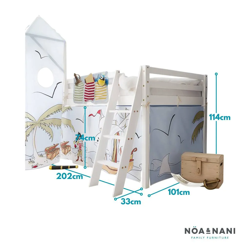 Nöa and Nani Moro Cabin Bed Midsleeper with Pirate Pete Package in White 3