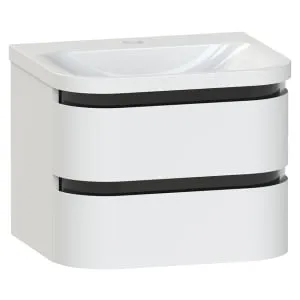 Duarti by Calypso Berrington White Sheen Vanity with Whitley Basin - 600mm