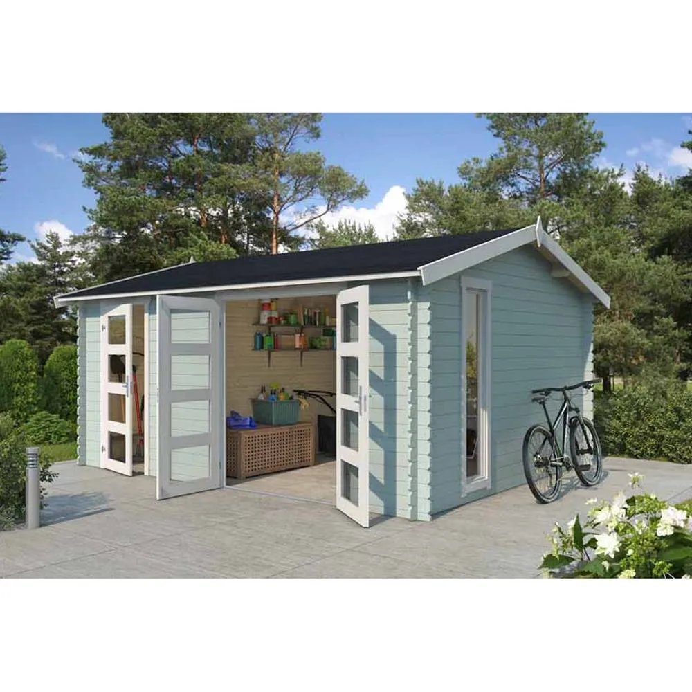 Lasita Maja Ltd Carroz 2-Log Cabin, Garden Room, Home Office - L496xW403.4xH250.8 cm in Light Tan 5