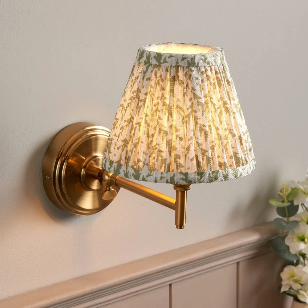 Netlighting Step Fold Wall Light Herb Garden Green Fabric Leaf Shade 16cm B22 2