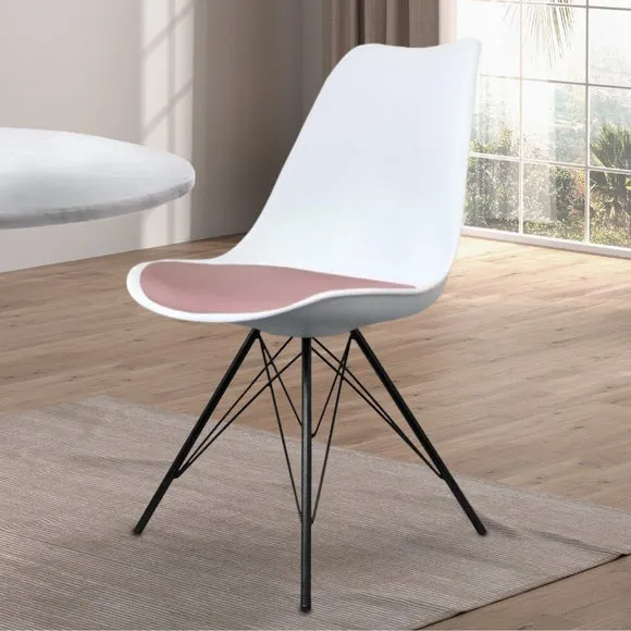 Fusion Living Soho White Plastic Dining Chair 1