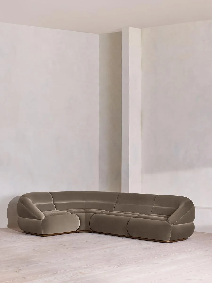 Edison Modular Sofa, L-Shape Sofa, Velvet, Taupe