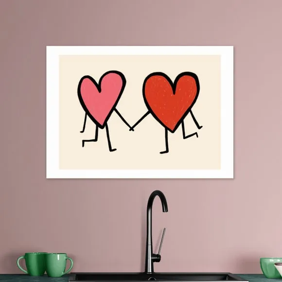 East End Prints Heart Holding Hands Framed Print