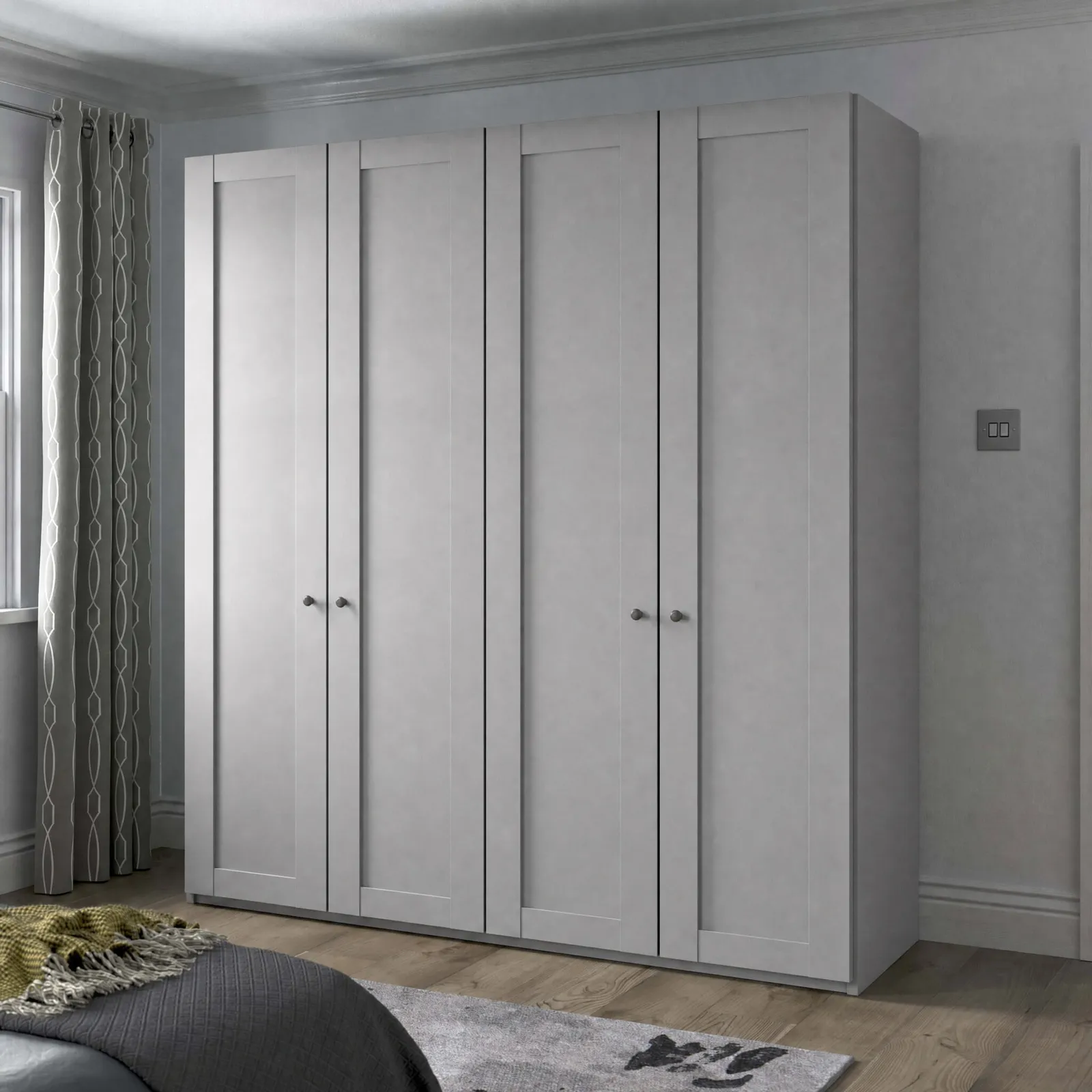 Varese 2M 4 Door Wardrobe, Grey | Barker & Stonehouse 2