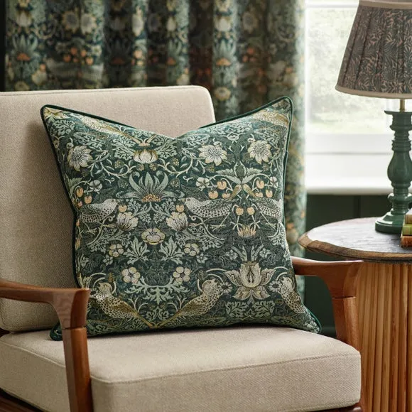 Morris & Co. Strawberry Thief Jacquard Square Cushion