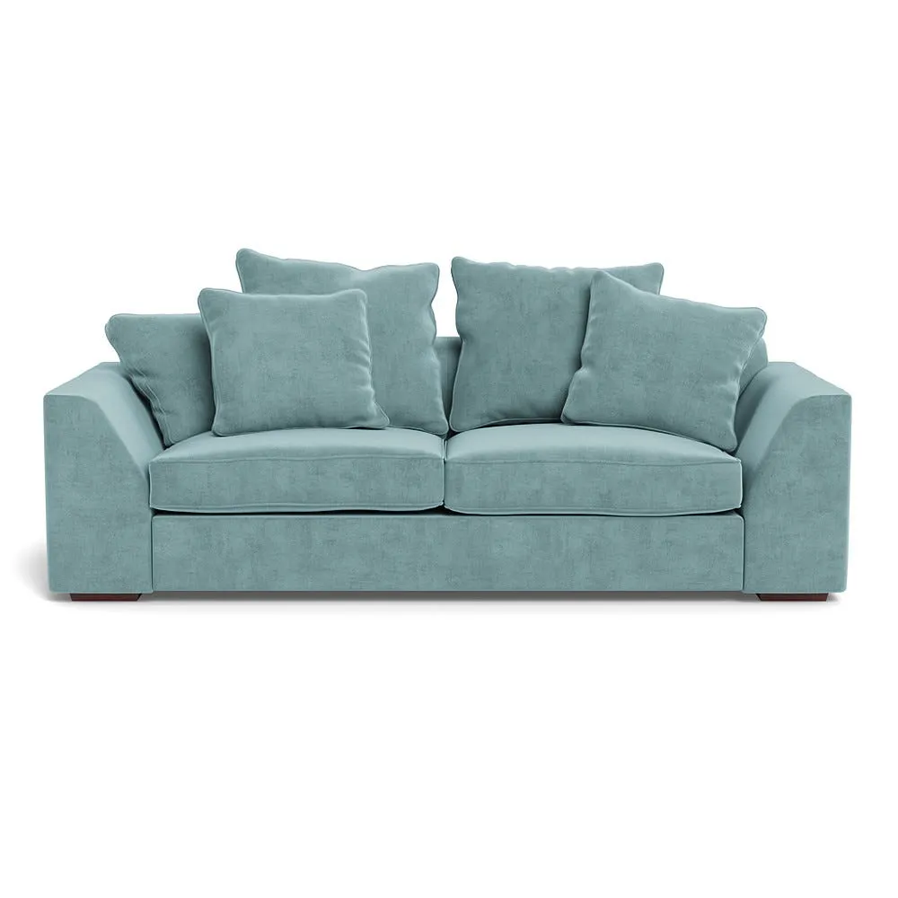 Heal's Cumulus 4 Seater Sofa Smart Luxe Velvet Mineral Blue Black Feet 1