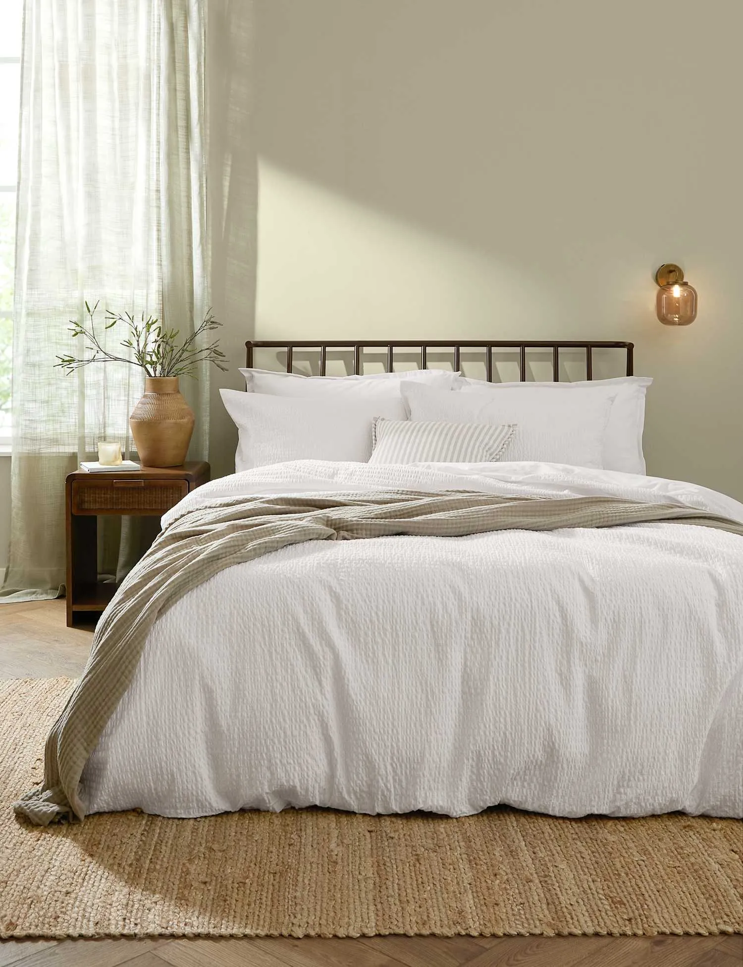 YARD Hebden Pure Cotton Seersucker Bedding Set White
