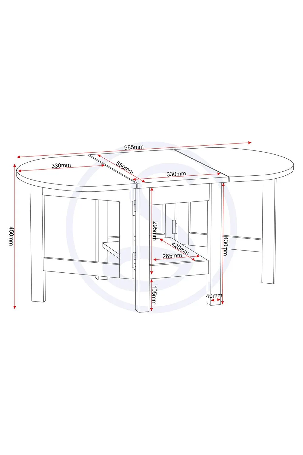 Seconique Santos Drop Leaf Coffee Table in Grey 6
