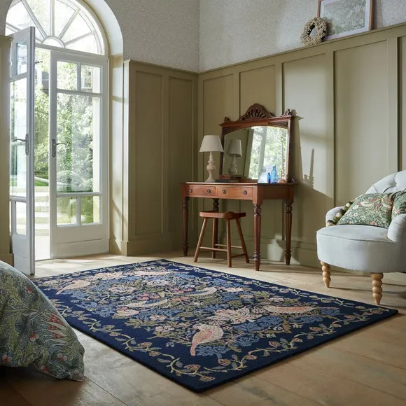 William Morris At Home Strawberry Thief Wool Rug 1